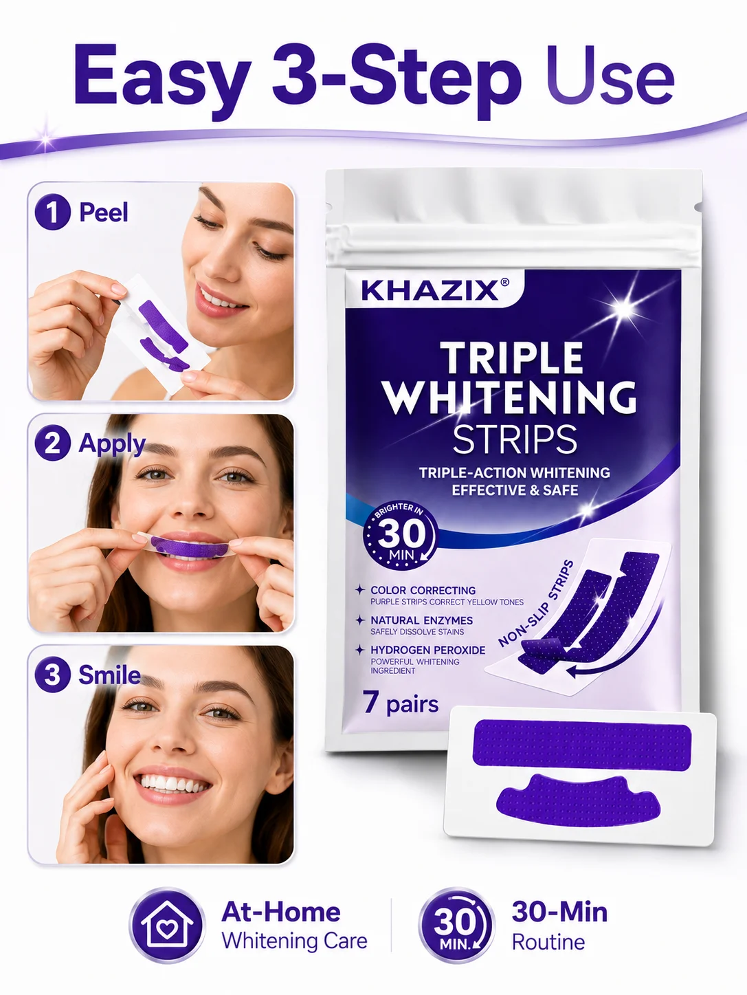7 pairs Dental Care Strips Oral Hygiene Teeth Patch Fresh Breath Mouth Cleaning Strips for Daily Use view 3