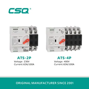 CSQ-Interruptores de Transferência Automática de Dupla Potência, 4P Din Rail ATS para PV e Inversor, Interruptores de Comutação Trifásicos, 400V, 63A, 100A 8 principais vendas comutador inversor - №7