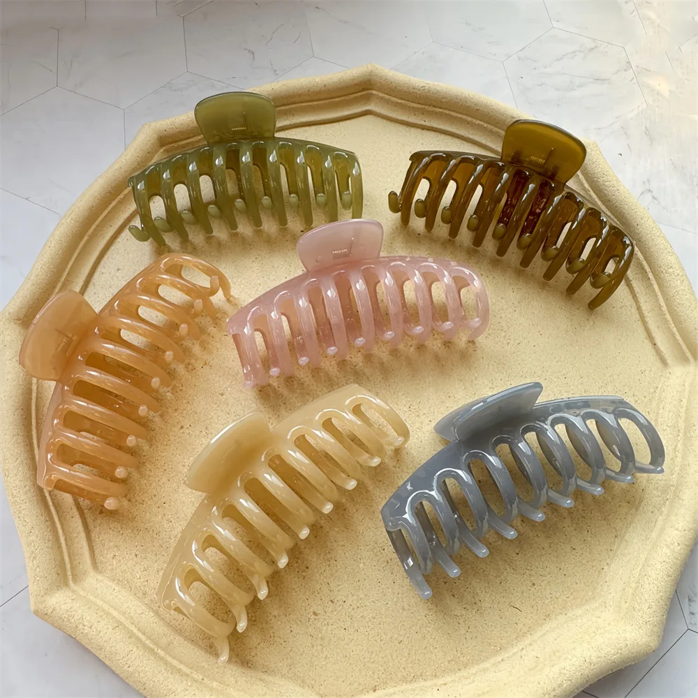 

Korean Women Girls Plastic Hair Claws Hair Clips Headwear Large Size Hairpin Crab Barrette Fashion Ornament Hair Accessories