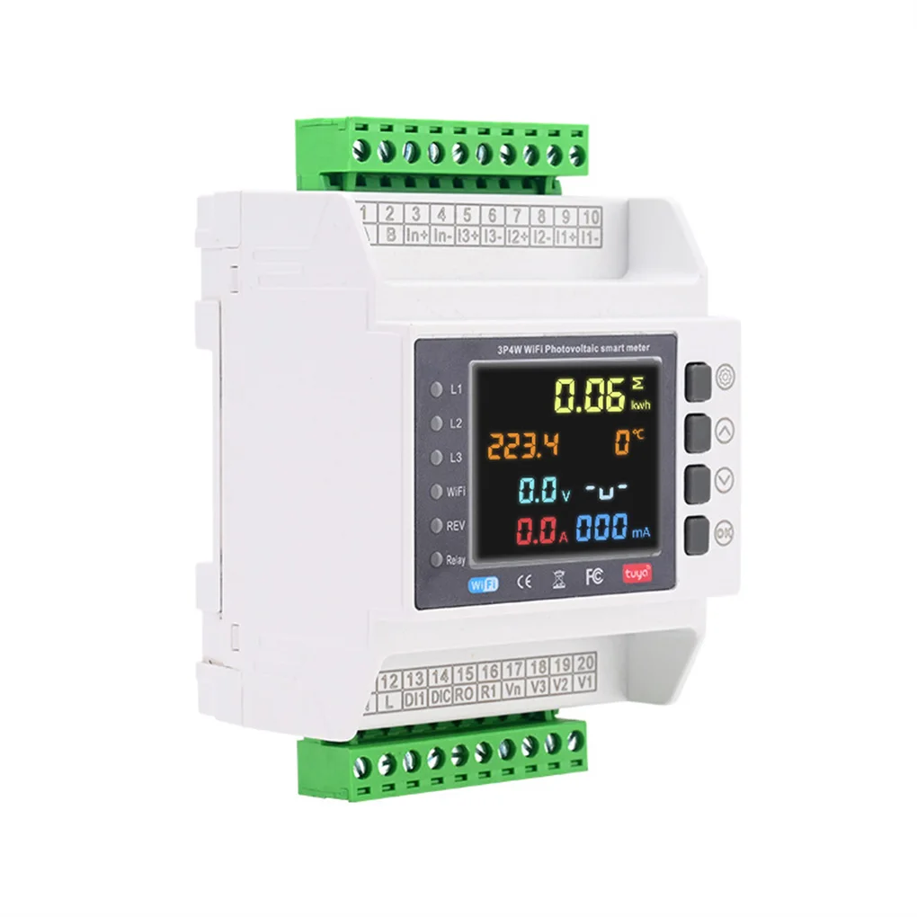 

Three Phase Tuya WiFi Smart Bi-Directional Energy Meter Adapter Over Voltage 16mm 120A 3PCS