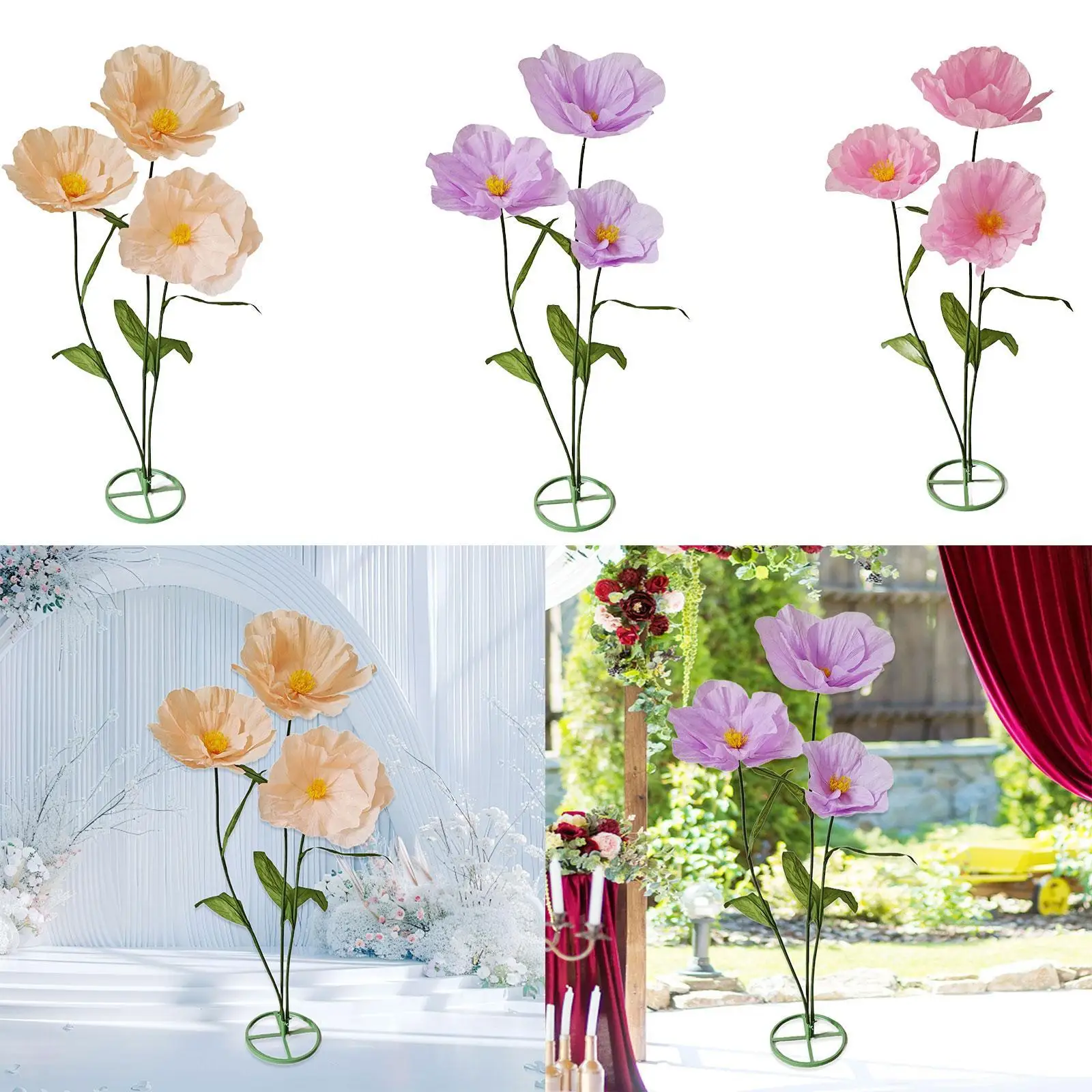 

3D Paper Flower Decoration Waterproof for Ceremony Hotel Events Wedding
