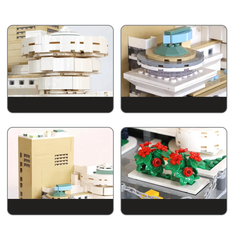 Creative United States Modern Building Block Guggenheim Museum Construction Model Brick Architecture Toy Collection For Gift