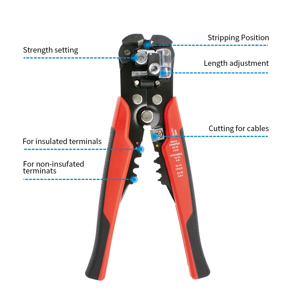 Professional Automatic Wire Stripper Crimper Pliers Electrician Cable Cutter Crimping Tool Multifunctional Wire Stripping Pliers view 2