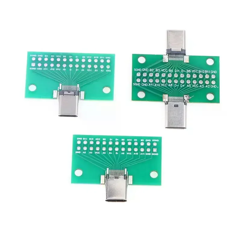 Type-C Male To Female USB 3.1 Test PCB Board Adapter Type C 24P 2.54MM Socket For Data Line Wire Transfer Connector