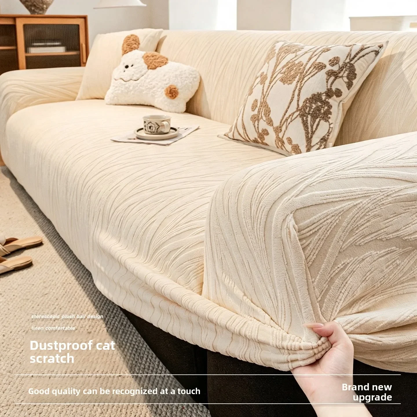 Adjustable Jacquard Sofa Covers for Living Room Armchair Cover Corner L Shape Stretch Slipcovers Couch Cover 1/2/3/4/5 Seater