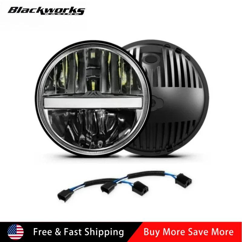 

1 пара 7-дюймовых круглых светодиодных фар Halo DRL Turn для Chevrolet Bel Air для Jeep Wrangler JK 2 двери 2007-2015 для Chevy