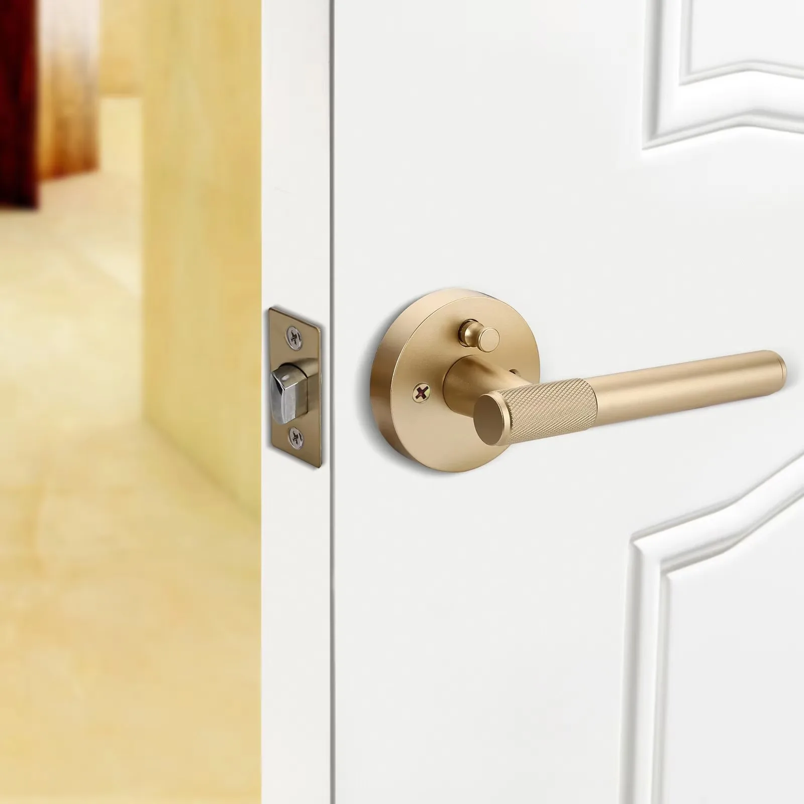

Filta Interior Door Locks and Handles Wood Door Lock Handle Gold Aluminum Alloy Knurled Handle