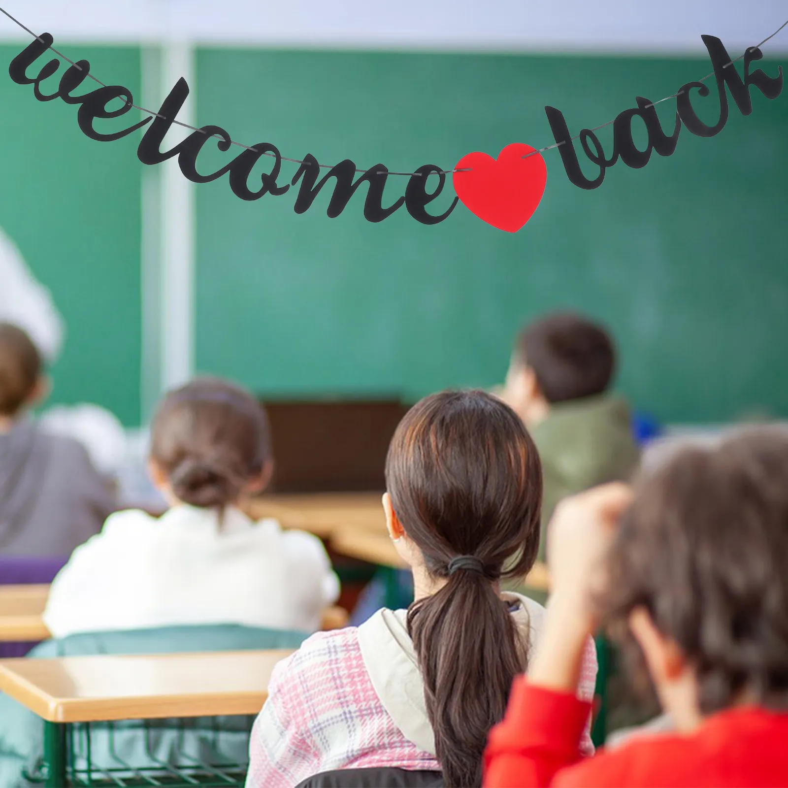 Classroom Welcome Banner Reusable Cardstock Back to School Season Decoration for Door Wall Hallway First Day of School Sign