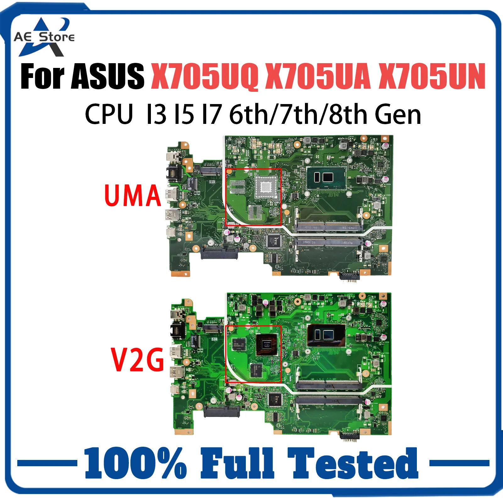 Dla ASUS X705UQ X705UV X705UN X705UB X705UVP X705UF X705UNR płyta główna laptopa 4415U I3 I5 I7 procesor 6./7th/8th Gen