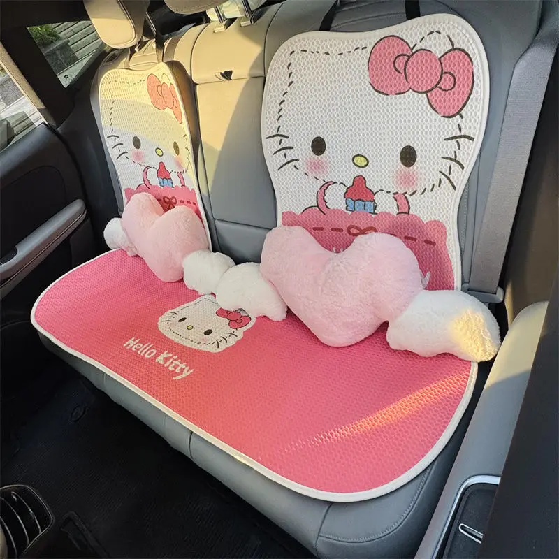 

7pcs kawaii Hello Kitty Seat cushion summer cooling pad cute cartoon Anime four seasons universal driving seat cushion Girl Gift