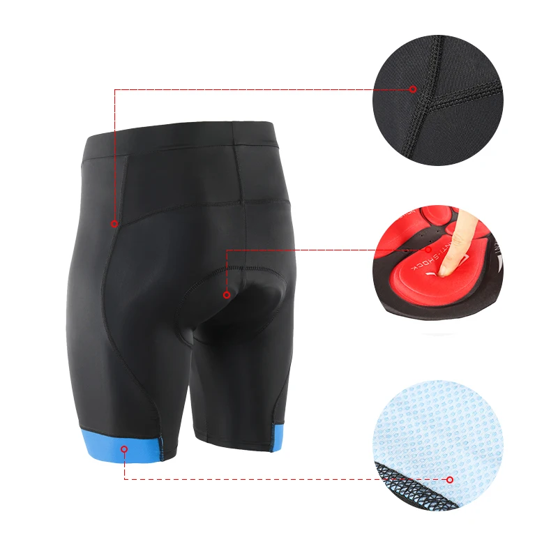 ARSUXEO Men Cycling Shorts Gel Pad Bicycle Summer Tights Pants Mountain Road Shockproof Bike Short Anti-slip Leg Grips Underpant