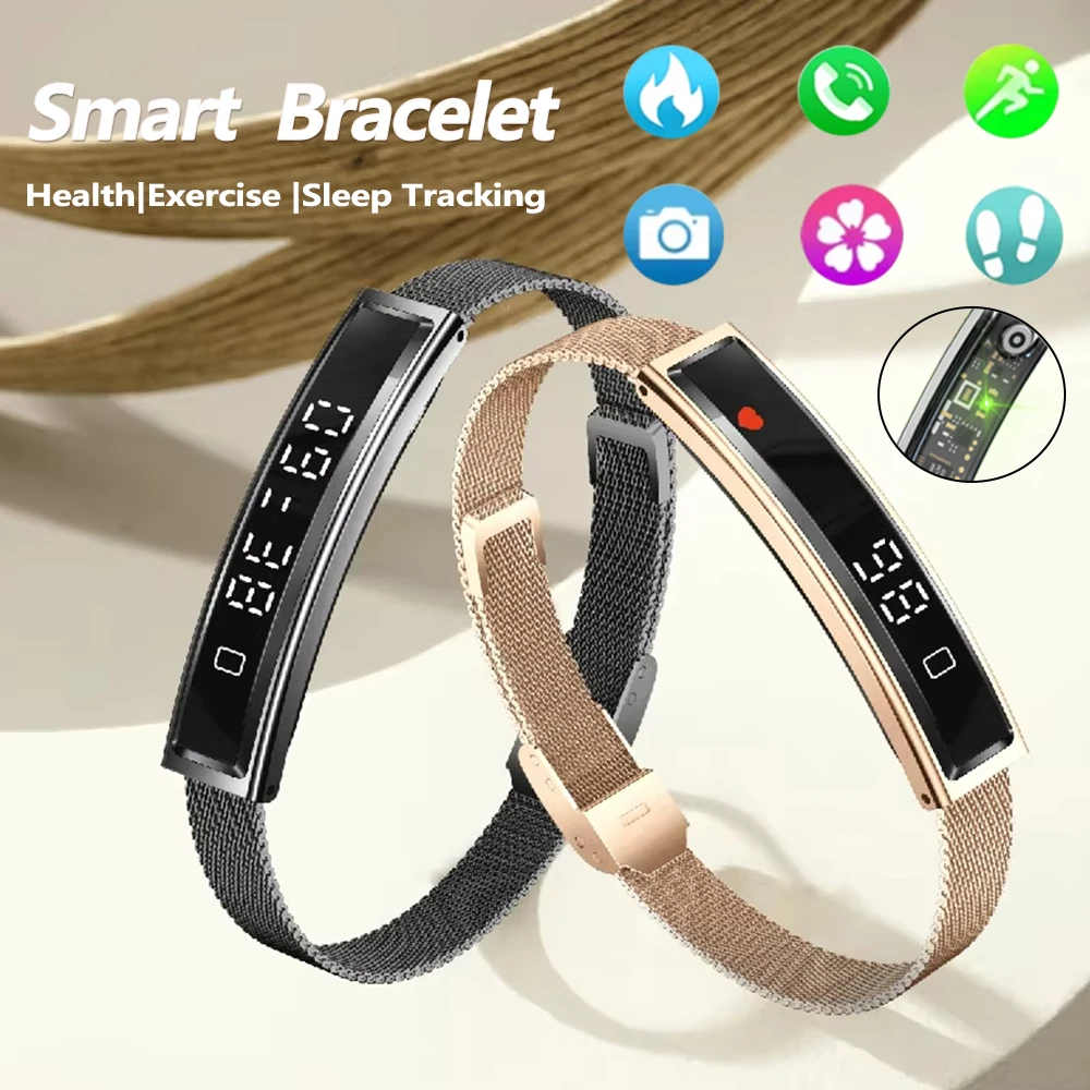 

New Smart Bracelet Men Women Fitness Sports Band Stress Test HRV Health Monitor Waterproof Pedometer Smart Watch for Android iOS