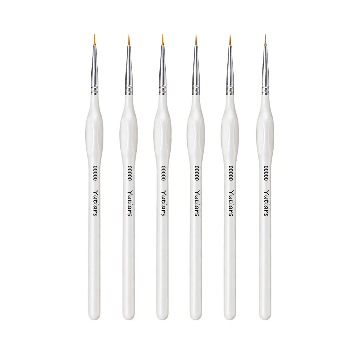6 Pack 00000 Detail Paint Brushes with Ultra Fine Tips for Miniatures, Watercolor, Model Painting, Illustration and Craft Work
