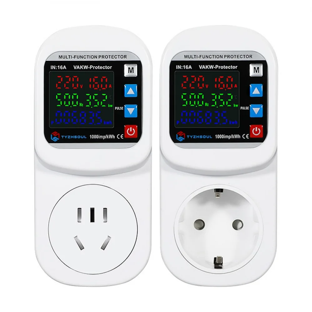 Multifunction Over Voltage Current Protector Socket 230V 16A Adjustable Timing Switch Temperature Control Undervoltage Protector