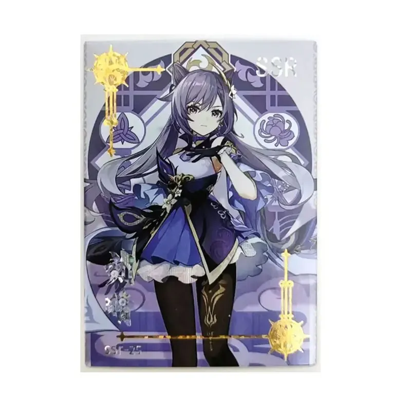 

Genshin Impact Role Vertical Painting SSR(1-36) Zhongli Klee Ganyu Qiqi Raiden Shogun Yae Miko Hu Tao Rare Anime Collection Card