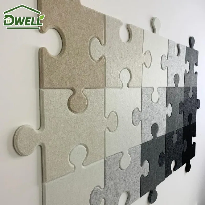 Peel and Stick Puzzle Felt Board Wall Stickers Sound Absorption Wall Panels Self-adhesive Wall Tiles