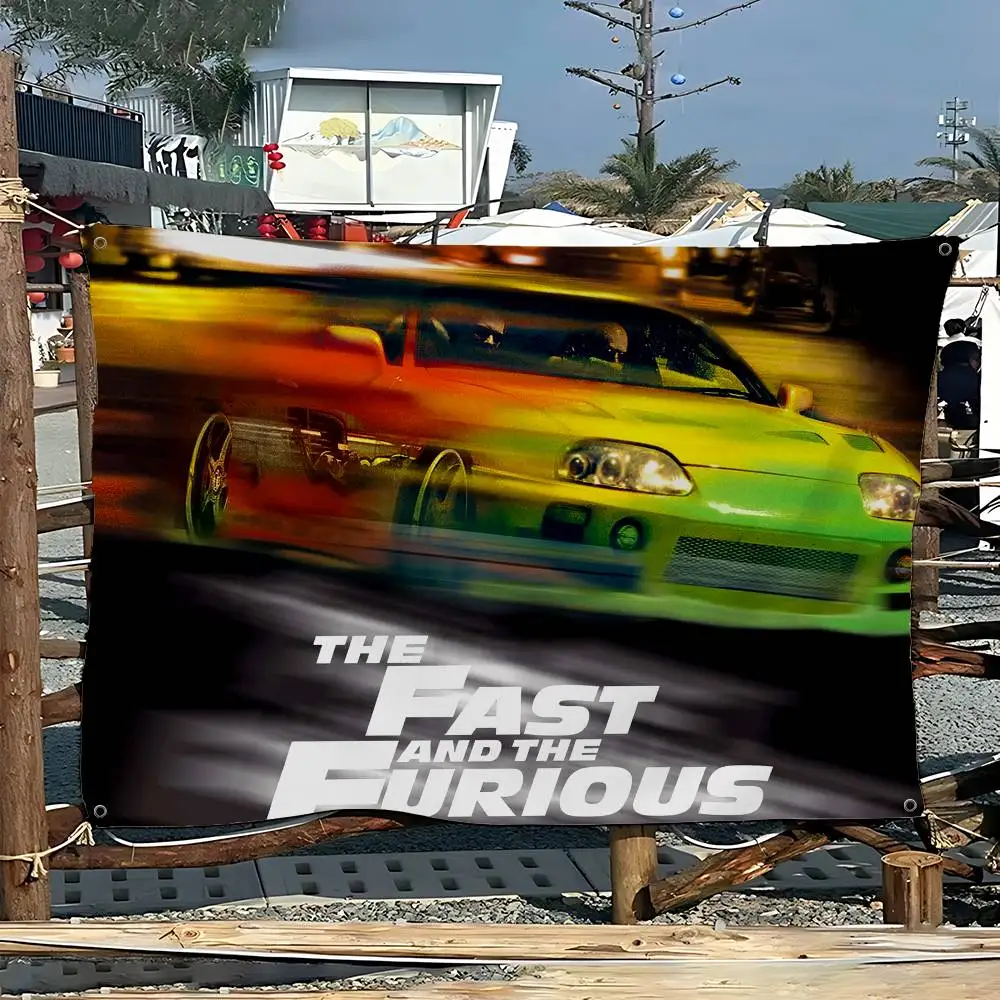 Movie F-Fast n F-Furious Retro Flags Multiple Choice Living Studio Booth Interior Decoration Banner
