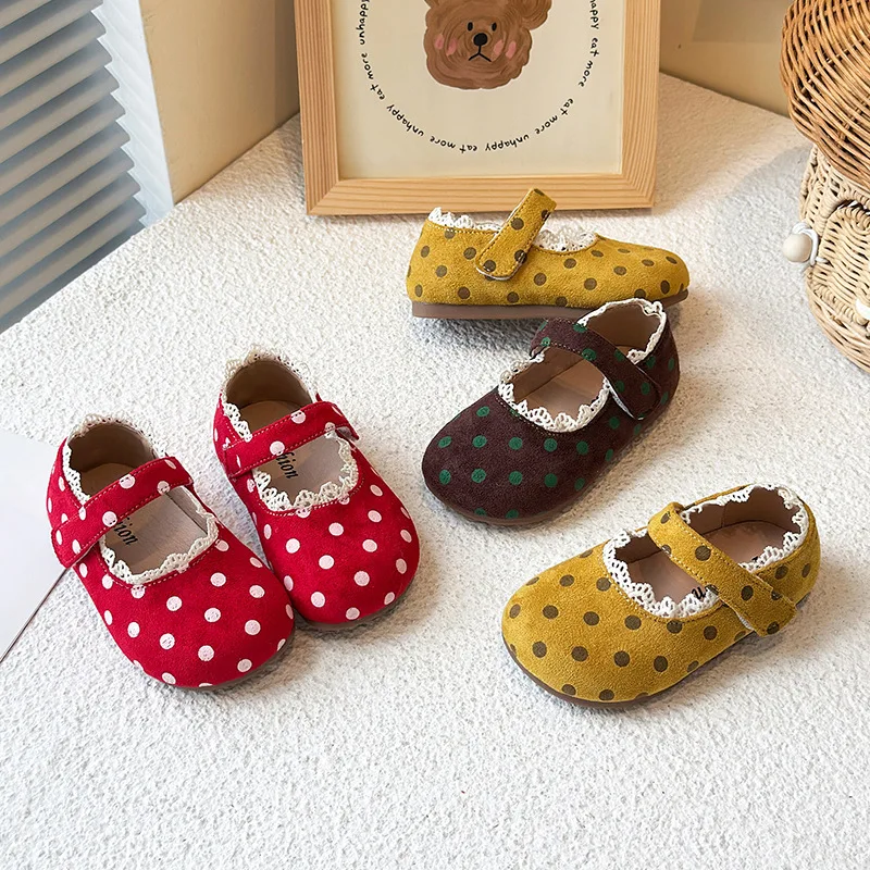 Girls PU Leather Shoes Spring Autumn New Children's Breathable Soft-soled School Student Loafer