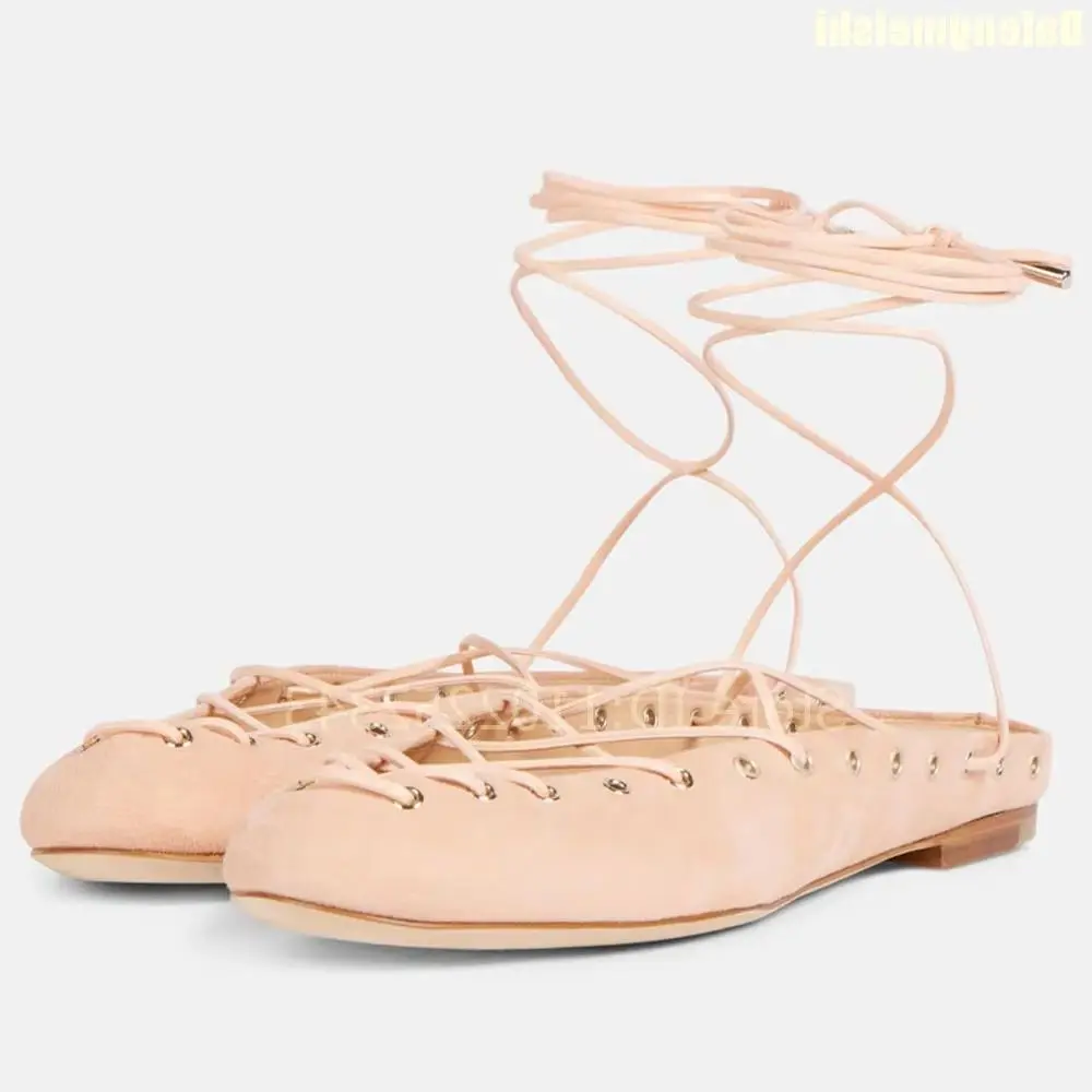 

Hollow Cross-Strap Ballet Flats Round Toe Ankle Strap Casual Mary Jane Shallow Fashion Summer Sandals 2025 New Fashion Shoes