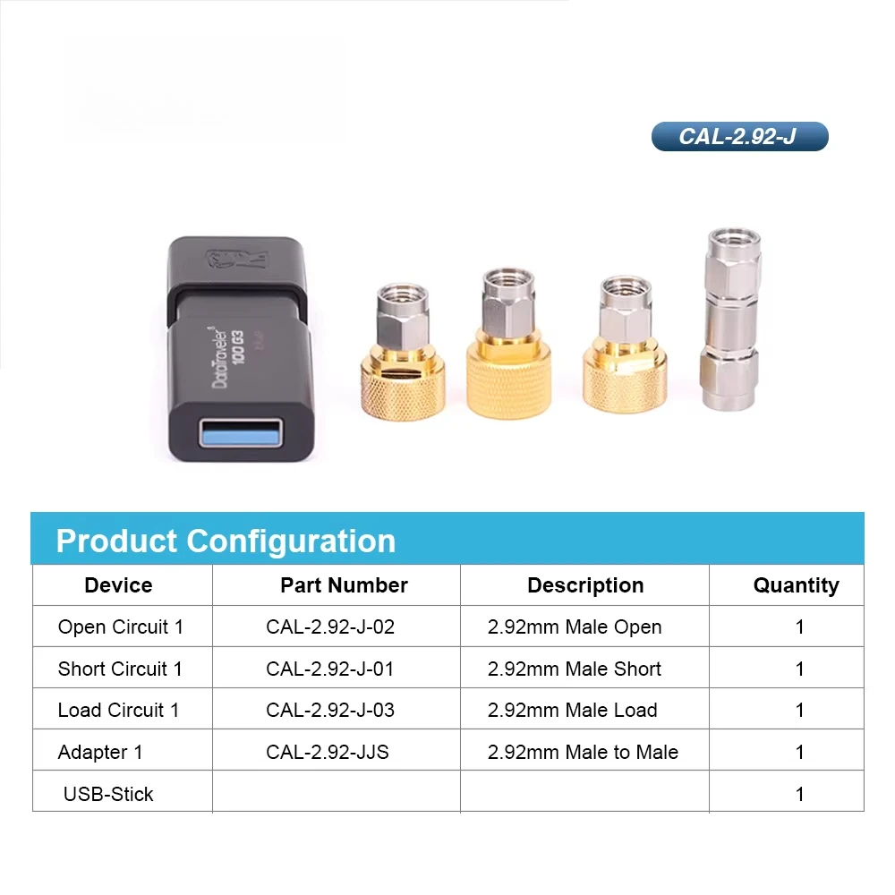 High Frequency 2.92mm Male Open Short Load Adapter 50 Ohm Brass & Stainless Steel Calibration Kit DC to 40 GHz RF for VNA