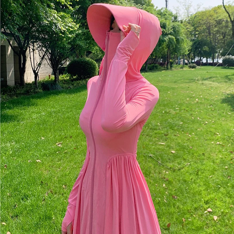 Summer Whole Body Uv Protection Jacket Women 2026 Quick Dry Upf 50+ Long Sleeve Coats Woman Outdoor Hooded Sunscreen Clothes
