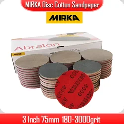 MIRKA Grinding Disc Sanding disc Cotton Sandpaper 3In75mm for Bowling Car Paint Glass or Other Fine Polishing Abrasives