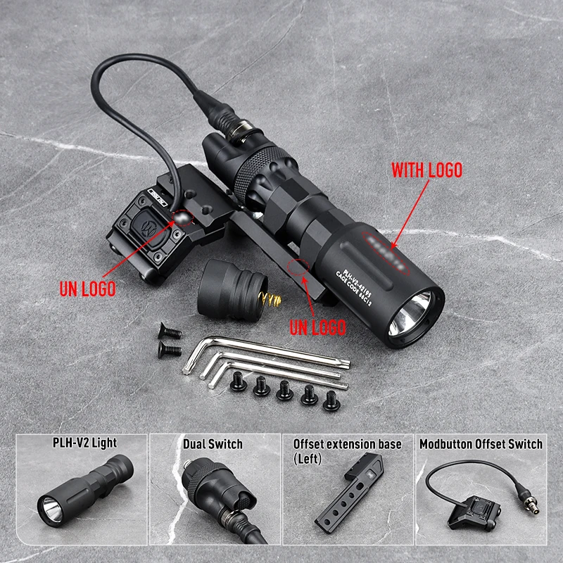 WADSN PLH V2 Taktische Modlit-Taschenlampe, hohe Leistung, 1300 Lumen, PLH-V2 Scout Light Modbuttn Switch Light Mount Base Airsoft WeaponGear 10