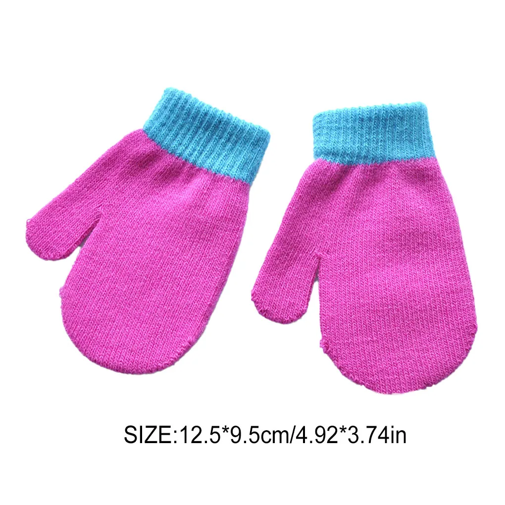 1 Pair Kids Mittens Simple Style Girls Boys Children Mitts for Winter