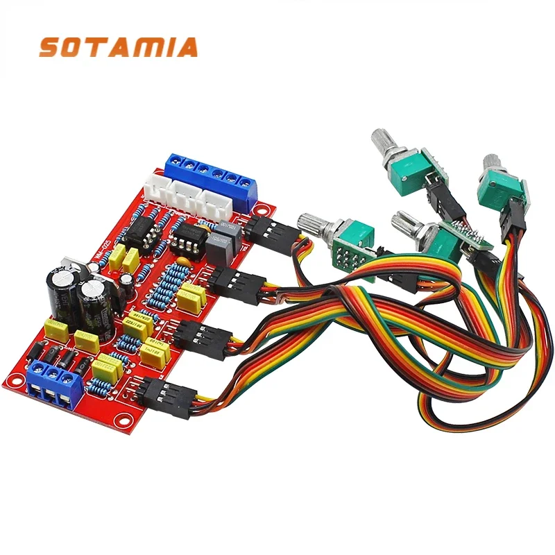 SOTAMIA NE5532 Preamp Tone Board Treble Midrange Bass Preamplifier Volume Control for Hifi Audio Power Amplifier Home Theater