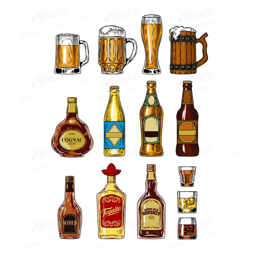 Hard PVC foam Board 5MM High Quality Wine Beer Glass Mug Bottle Party Photo Booth Props, Custom Print Design Available.