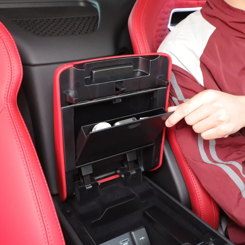 

Для Jaguar F-TYPE 2013-2024 ABS черный автомобильный подлокотник с центральным управлением, скрытый ящик для хранения, ящик для хранения конфиденциальности, автомобильные аксессуары