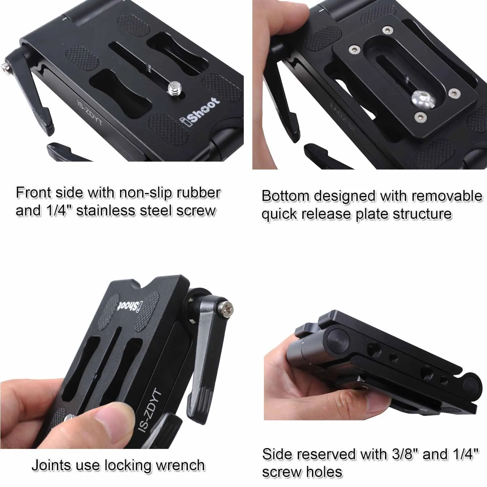 iShoot Z فليكس الميل رئيس للطي QR لوحة كاميرا الكرة رئيس حامل ماكس تحميل 3.5 كجم ل DSLR ترايبود المنزلق السكك الحديدية استقرار