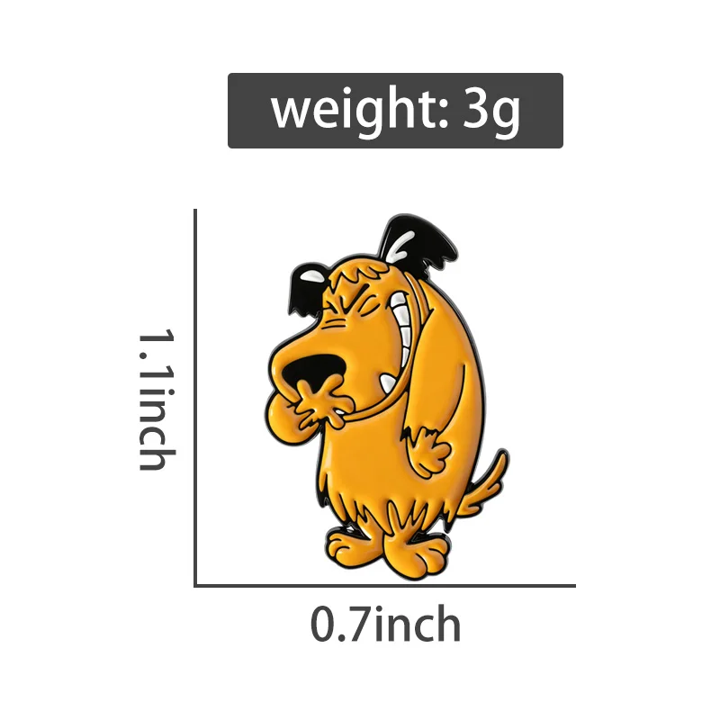Comedy Animation Character Dastardly Yellow Dog Laugh Enamel Pins Funny Cartoon Anime Dog Brooches Bags Lapel Badge Jewelry Gift