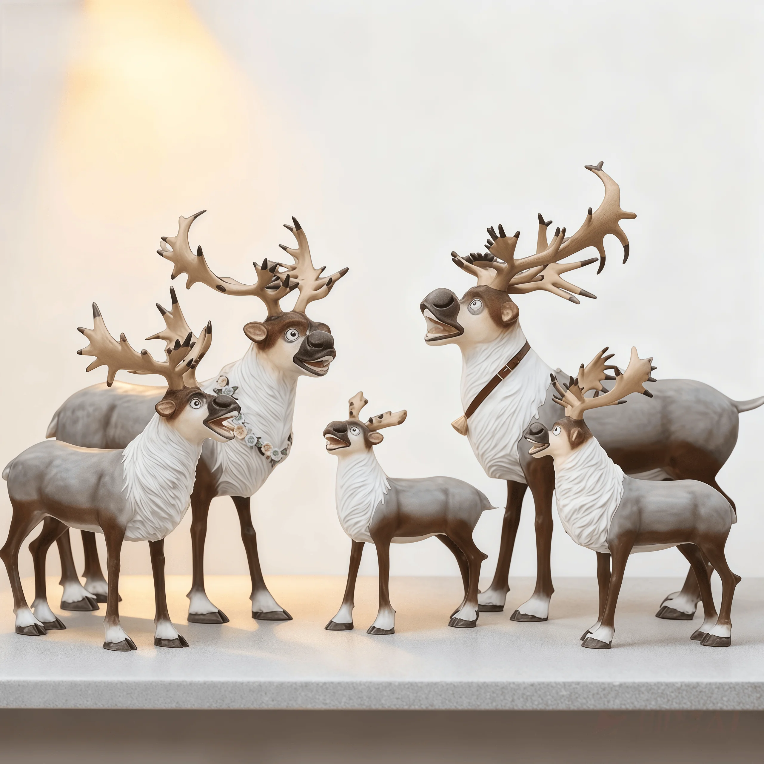 

Outdoor Square Mall Ornaments Christmas Reindeer Festival Decoration Luminous Fiberglass Sculpture Customizable Size