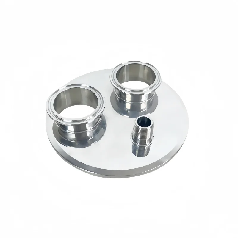 3A  6inch Ferrul167mm Tri-clamp Extraction Flat Cover/Cap With 2