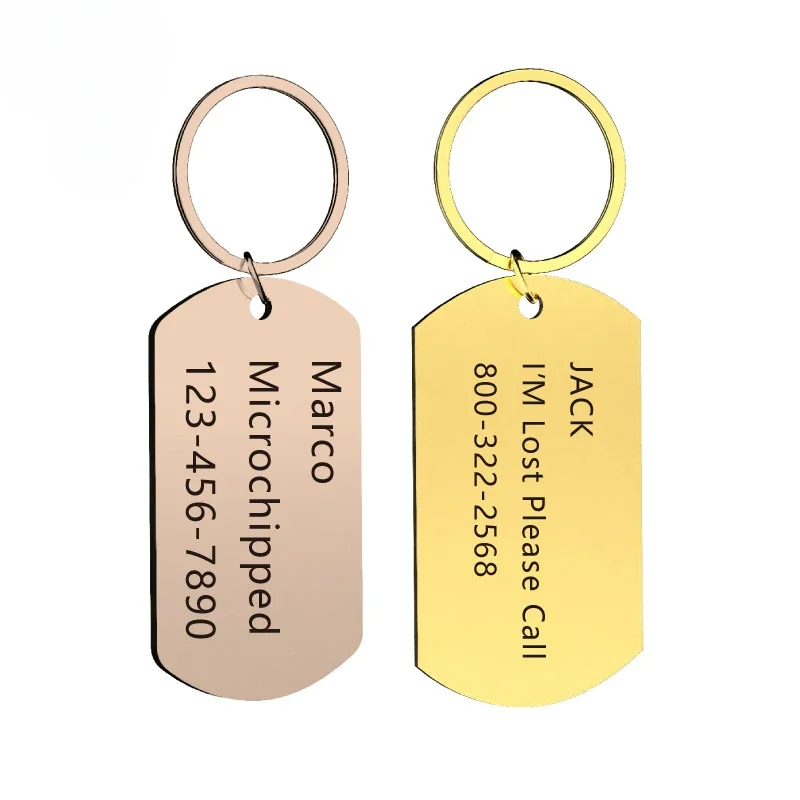 Customized Stainless Steel Rectangle Keychain Heart Keychain DIY Couple Pendant Hanging Tag Mirror Polished Accessory Cute Gift