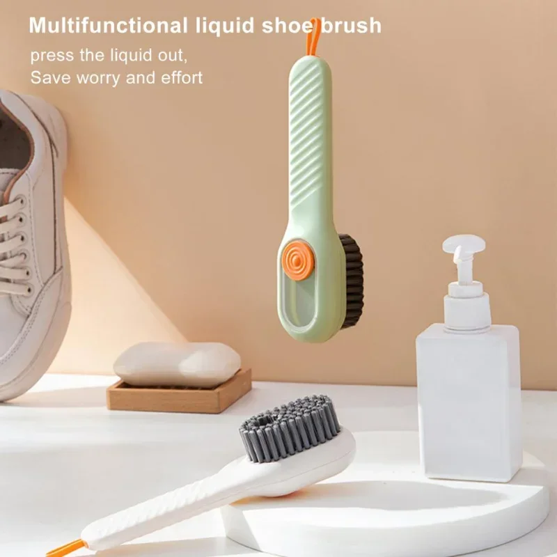 Shoe Brush Automatic Liquid Discharge Multifunctional Deep Cleaning Soft Bristles Household Laundry Cleaning Brush for Daily Use