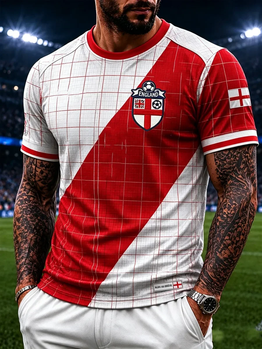 2026 Edition England Fans Football Training T-Shirt - 3D Digital Printing - Comfortable and Breathable - Family Clothing