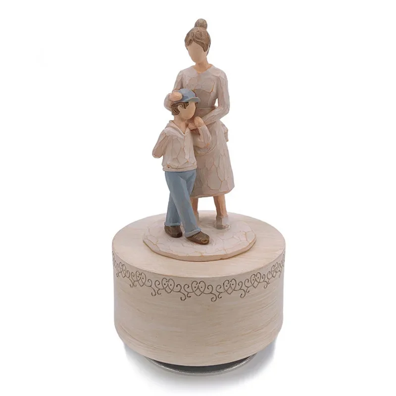 زينة راقصة الباليه صناديق الموسيقى ، المنزل تقليد الخشب الراتنج الحرف ، زخارف الدورية ، الطفل وأمي