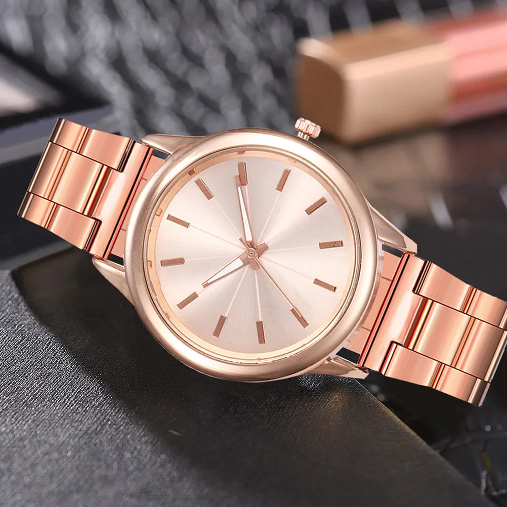 1Pcs Premium Stainless Steel Women Quartz Watch Lightweight Elegant Design for Office School Party Gift Birthday Anniversary