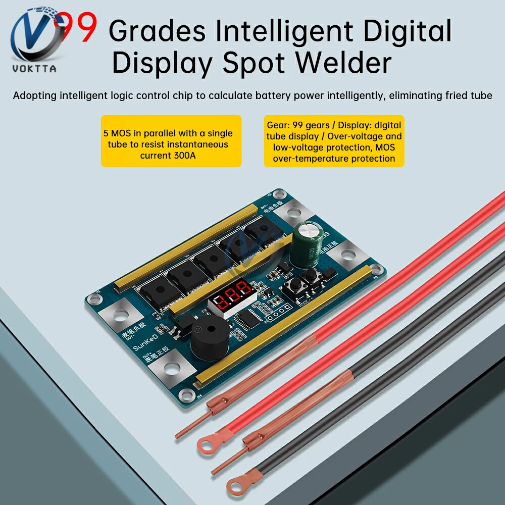 99 기어 스폿 용접기 DIY 키트 12V 18650 리튬 배터리 에너지 저장 5 MOS 트랜지스터 스폿 용접 제어 보드 니켈 시트