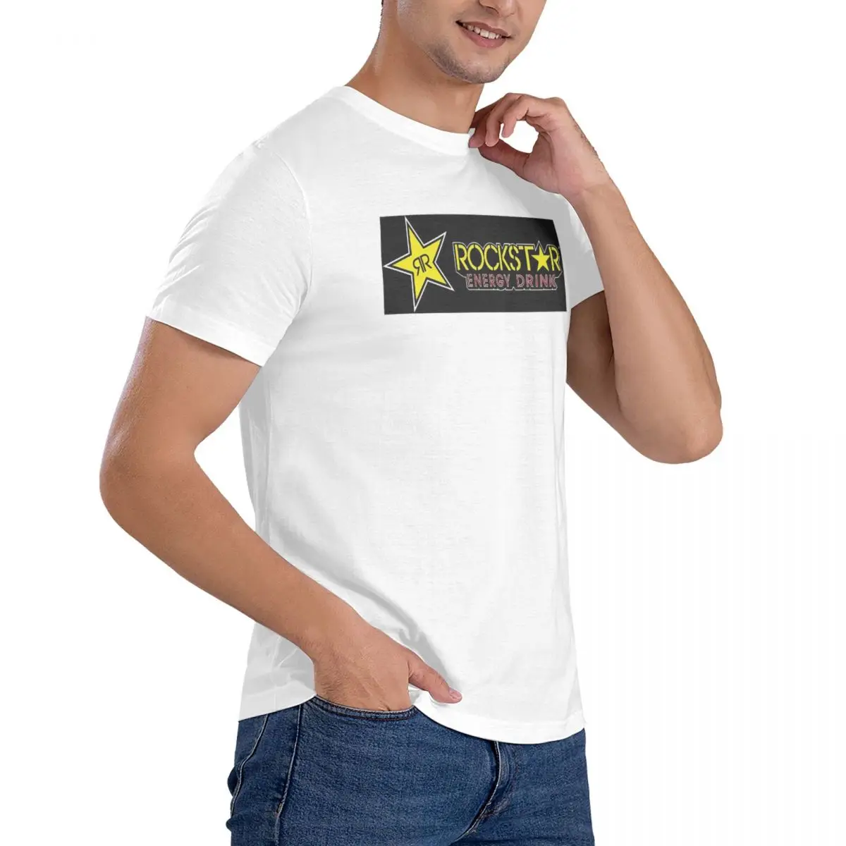 

Rockstar Energy Drink 100% Cotton T-Shirt Men's Oversized T Shirts Men O-Neck Short Sleeve S-6XL