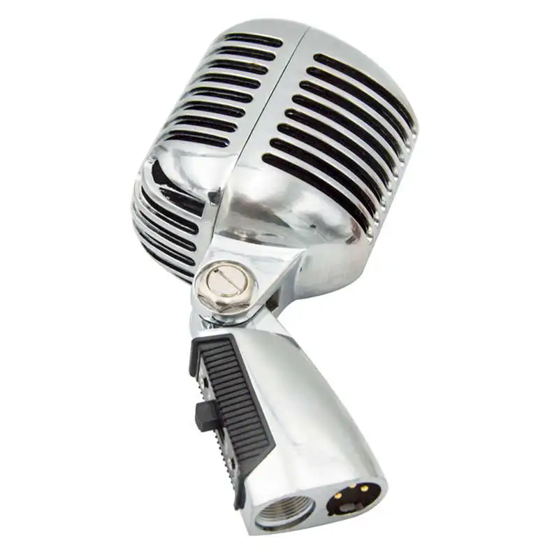 HFES Professional Wired Vintage Classic Microphone Good Quality Dynamic Moving Coil Mike Deluxe Metal Vocal Old Style Ktv Mic Mi