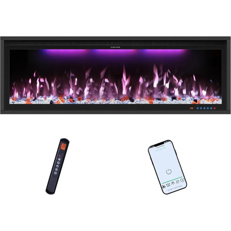 

50 Smart Electric Fireplace InsertsSlim Fireplace with APP Control Remote Control Touch Panel 13 Adjustable Flame Color13 Fuel