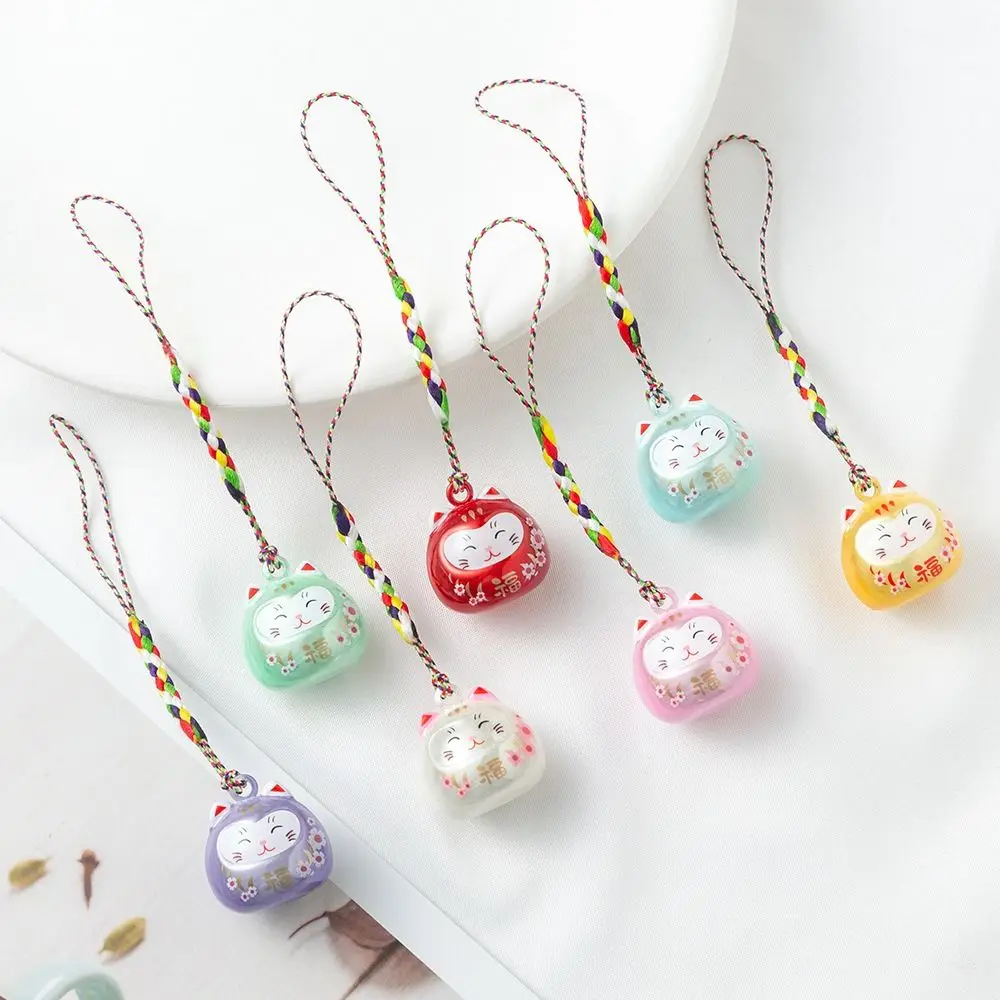Keychain Pendant Bag Pendant Cartoon Keyring Maneki Neko Phone Charm Mobile Phone Strap Japanese Lucky Cat Keychain Couple Gift