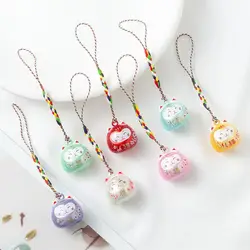 Keychain Pendant Bag Pendant Cartoon Keyring Maneki Neko Phone Charm Mobile Phone Strap Japanese Lucky Cat Keychain Couple Gift