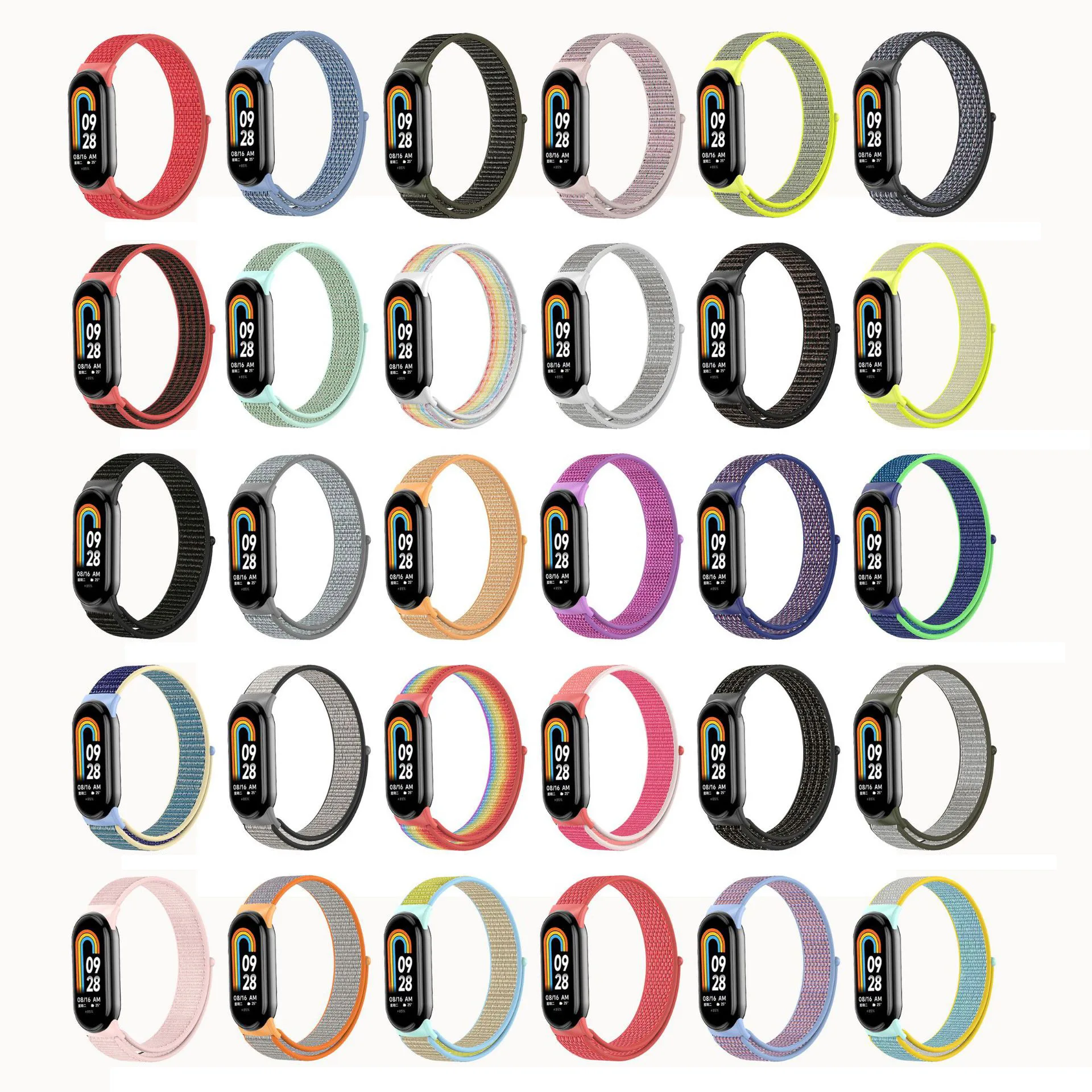 

Solo Loop Nylon Strap Compatible with Xiaomi Mi Band 8 Soft Breathable Comfortable Adjustable Sports Replacement Wristband