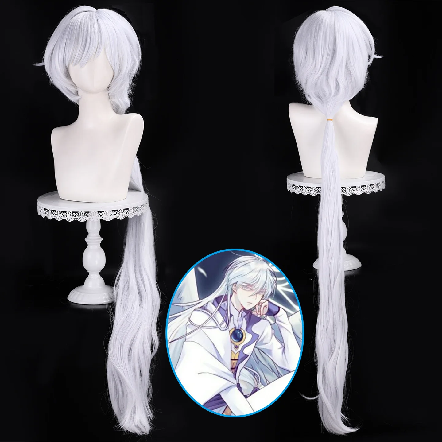 

Юэ Юкито Косплей Парик Cardcaptor Сакура Clear Card Серебряные длинные волосы