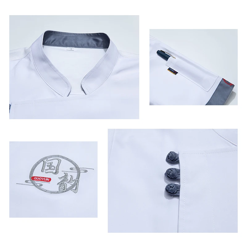 Abbigliamento da cuoco giacca da cuoco uniformi da cameriere sala da pranzo uniforme servizio di ristorazione panetteria vestiti da cucina top uniformi da cucina