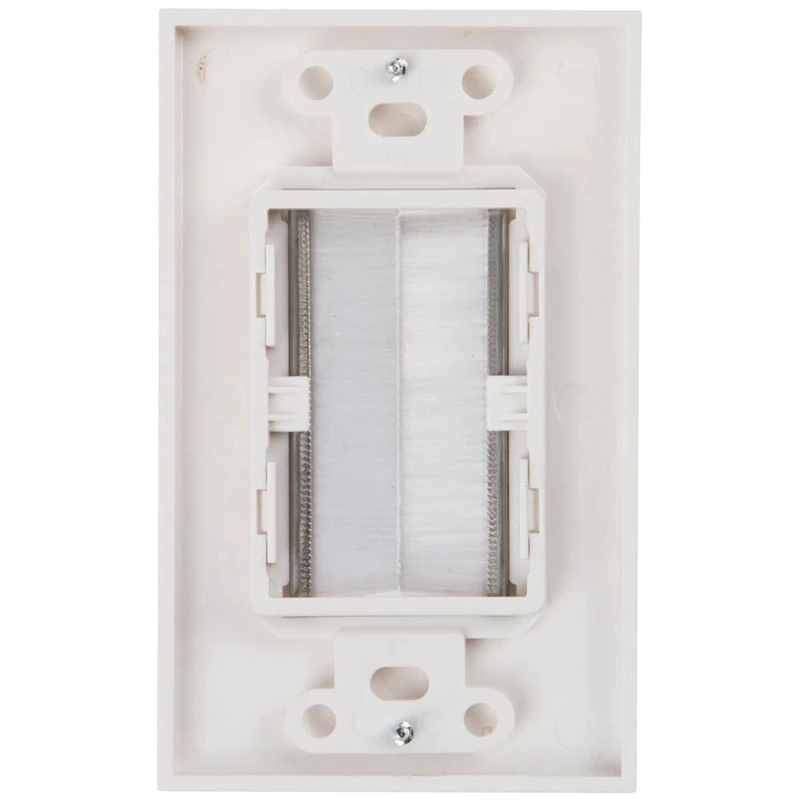 Brush Wall Plate,Decora Style, Cable Pass Through Insert For Wires, Single Gang Cable Access Strap,Wall Socke